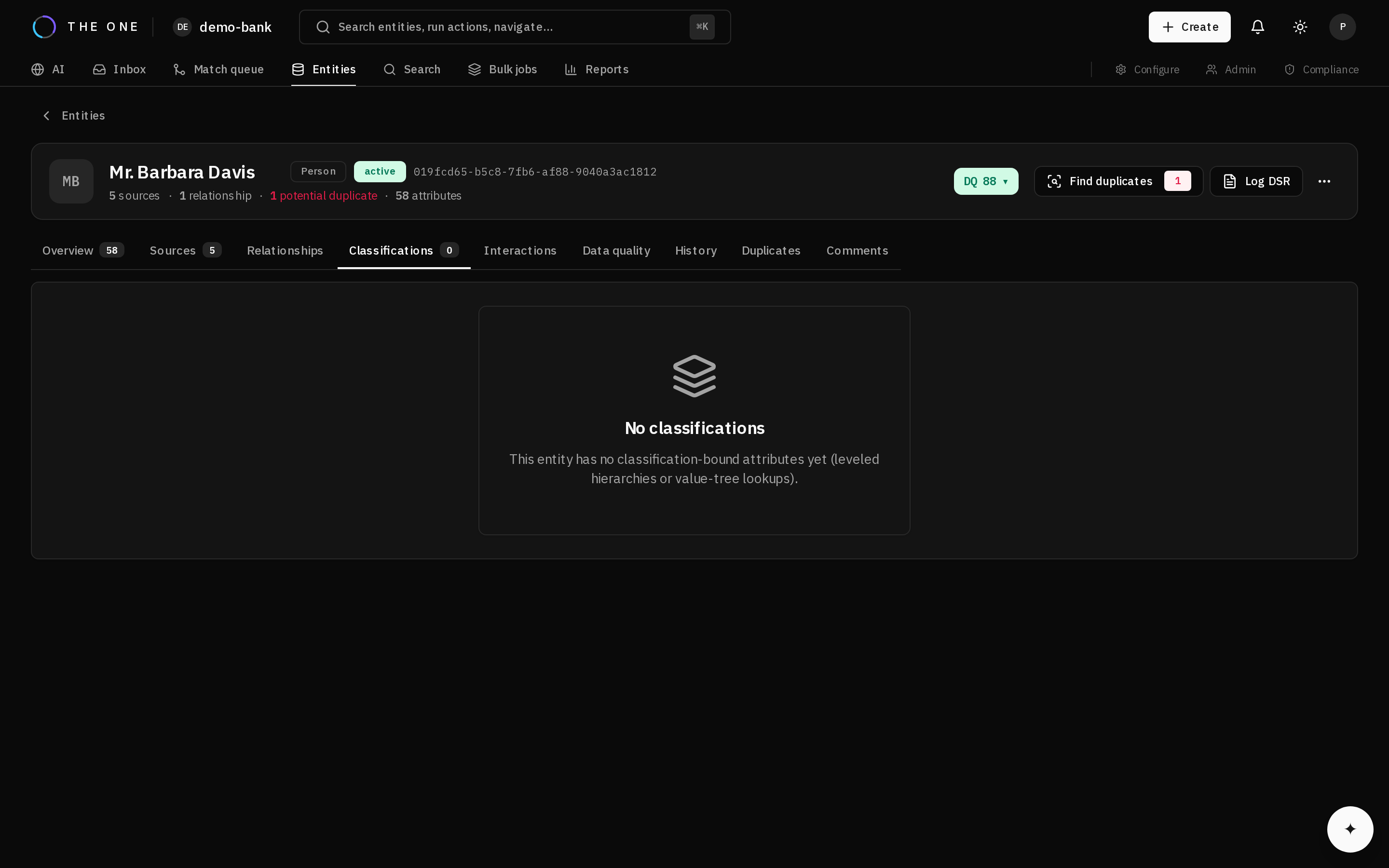 A aba Classificações de uma visão 360